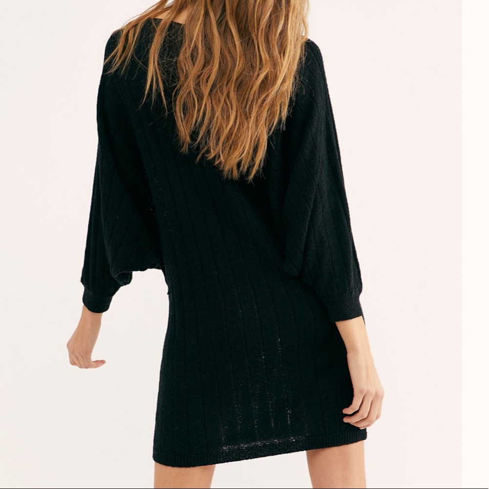NWT Free People Mauna Kea Sweater Mini Black Dress - Picture 3 of 4